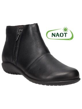 NAOT Wanaka Black Leather ankle booties Aura collection Handmade Israel 41/10